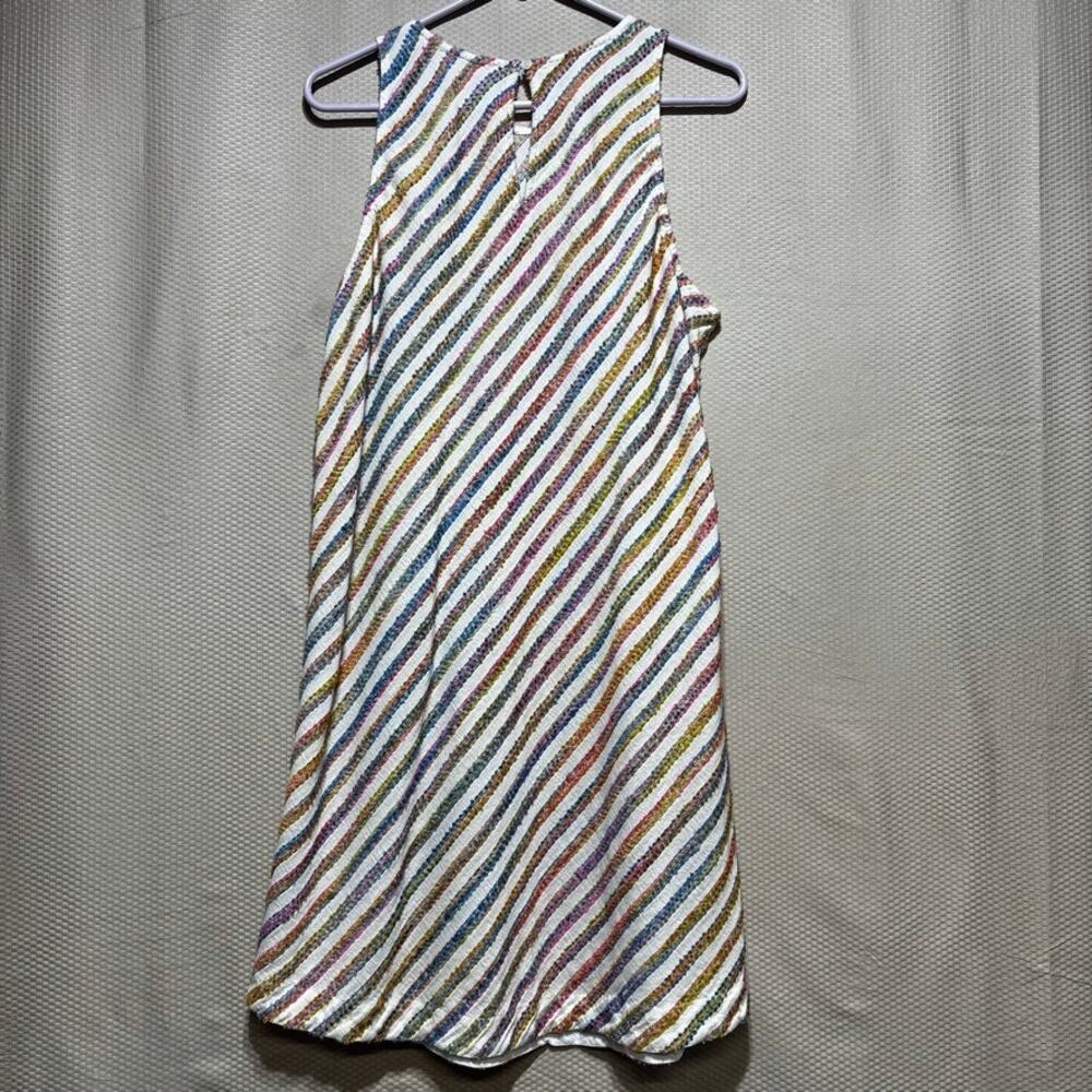 Lou & Grey Multicolor Rainbow Striped Shift Dress Size 8 Sleeveless Textured - Picture 8 of 8